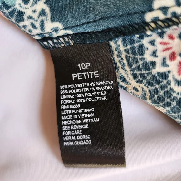 NWT Perceptions tank dress blue floral 10p sheath - Picture 6 of 14